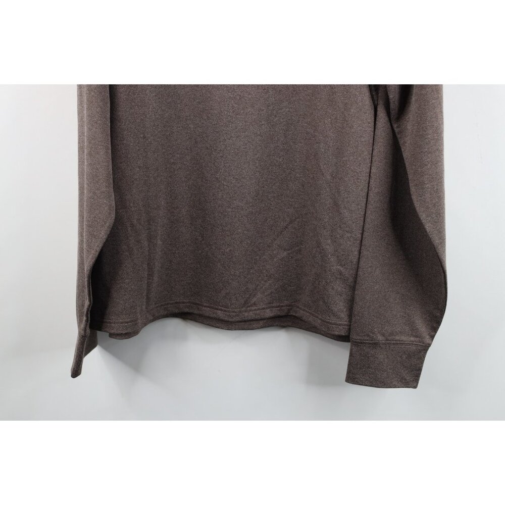 Vineyard Vines Jim Nantz Mens Medium Knit Half Zip Pullover Jacket Top Brown - Picture 14 of 14